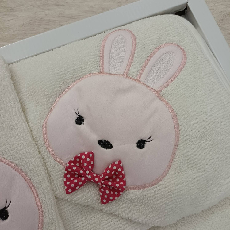ست سیسمونی Lovi Baby با بستهبندی جعبهای طرح خرگوش پاپیوندار رنگ صورتی | ۴ تیکه